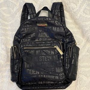 Steve Madden Monogram Nylon Black Backpack. Used once, EXCELLENT Condition!!
